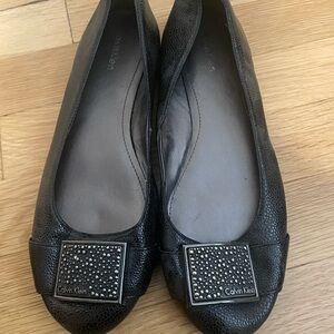 Calvin Klein Black Studded Flats